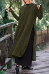 Loose Plus Size Knit Lace Fleece Midi Dress