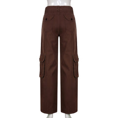 CityHottie - Hot Sell Quality Grunge Streetwear Cargo Pants Woman Low Waist Baggy Mom Jeans Vintage 90s Hippie Wide Leg Denim Trousers Korean Outfits