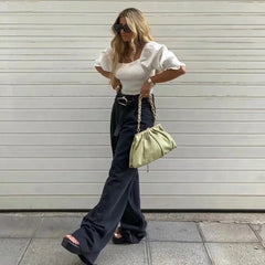 CityHottie - Spring Outfits Casual Fashion Straight Leg Women's Jeans Denim Bottom Harajuku Boyfriend Long High Waist Baggy Jeans Fall Pants