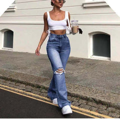 CityHottie - Spring Casual Baggy Jeans Women Fashion High Waist Jeans Mom Denim Trousers Overalls Oversize Boyfriend Pants Vintage