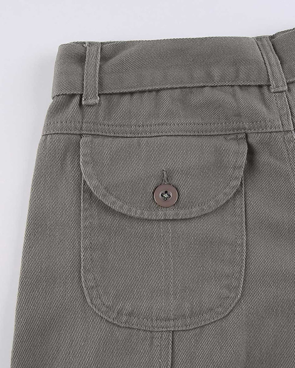 CityHottie - Fashion Women's Jeans Y2K High Street Waist Denim Trousers Drawstring Waist Flap Pocket Baggy Jeans Loose Women's Classic Pants