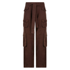 CityHottie - Hot Sell Quality Grunge Streetwear Cargo Pants Woman Low Waist Baggy Mom Jeans Vintage 90s Hippie Wide Leg Denim Trousers Korean Outfits