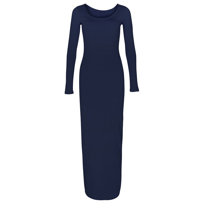 CityHottie - Turtleneck Long Dress Autumn Winter Muslim Elegant Office Lady Skinny Long Sleeve Bodycon Casual Dress Women Midi Clubwear GV464
