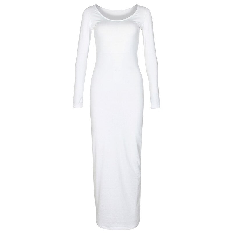 CityHottie - Turtleneck Long Dress Autumn Winter Muslim Elegant Office Lady Skinny Long Sleeve Bodycon Casual Dress Women Midi Clubwear GV464