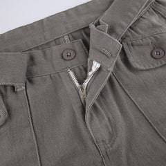 CityHottie - Hot Sell Quality Grunge Streetwear Cargo Pants Woman Low Waist Baggy Mom Jeans Vintage 90s Hippie Wide Leg Denim Trousers Korean Outfits