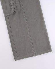 CityHottie - Fashion Women's Jeans Y2K High Street Waist Denim Trousers Drawstring Waist Flap Pocket Baggy Jeans Loose Women's Classic Pants