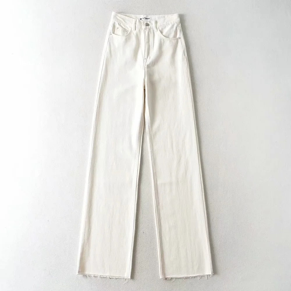 CityHottie - Spring Outfits Casual Fashion Straight Leg Women's Jeans Denim Bottom Harajuku Boyfriend Long High Waist Baggy Jeans Fall Pants