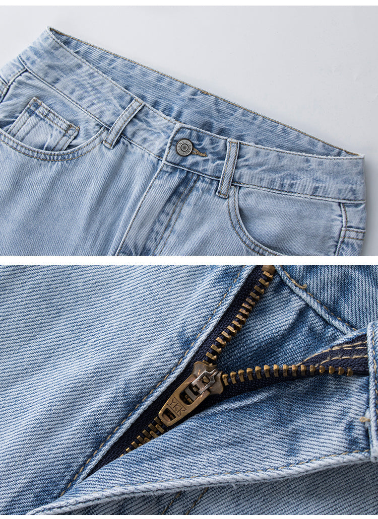 CityHottie - Low Rise Jeans Women Baggy Jeans New Fashion Straight Leg Pants Y2k Denim Trousers Blue Vintage Mom Loose Low Waist Jeans