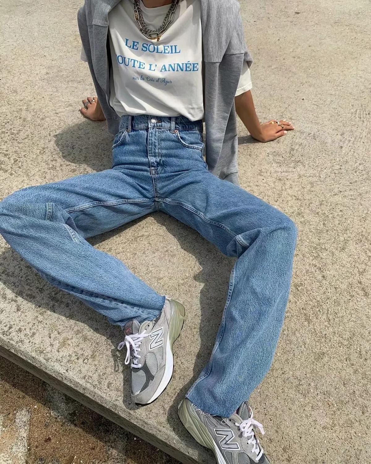 CityHottie - Spring Outfits Casual Fashion Straight Leg Women's Jeans Denim Bottom Harajuku Boyfriend Long High Waist Baggy Jeans Fall Pants