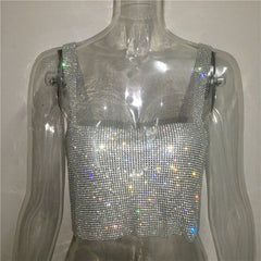 Summer Hot Style Rhinestone Sling Nightclub Top