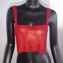 Summer Hot Style Rhinestone Sling Nightclub Top