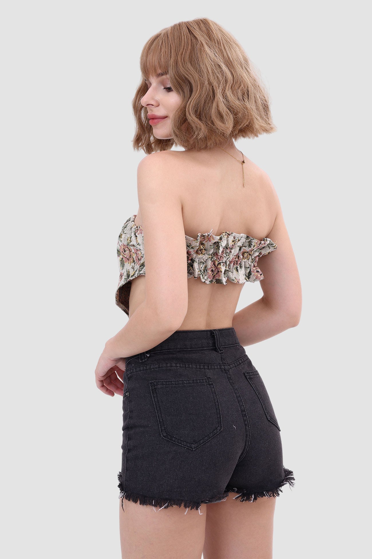 Printed Panelled Tube Top