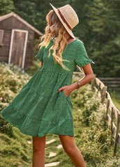 Mary Floral Print Ruffles Summer Mini Dress