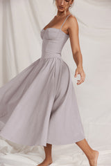 Edith Spaghetti Strap A-line Loose Midi Dress