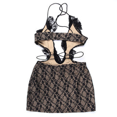 Lori Hollow Out Lace Sexy Bodycon Mini Dress