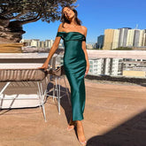 Barbara Pleated Backless Evening Maxi Dress