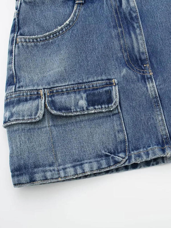 Women's Slim Fit Workwear Denim Skirt