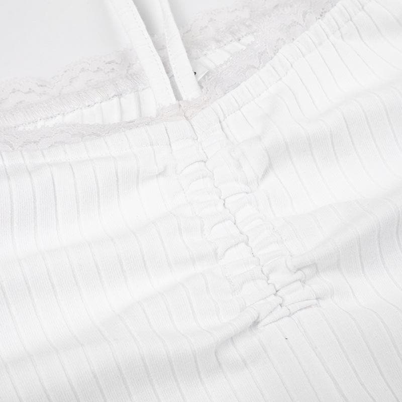 Drawstring ruffle solid self tie v neck cami pant set