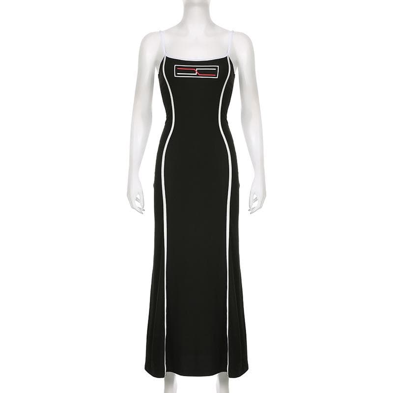 Stitch contrast square neck cami maxi dress - Final Sale
