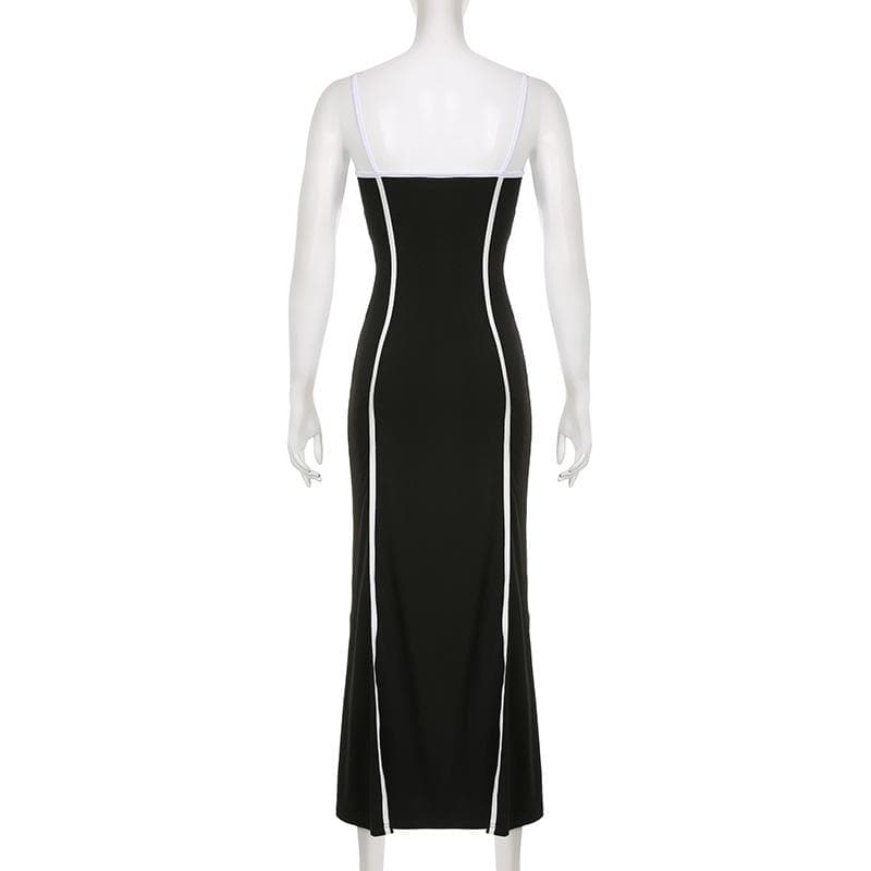 Stitch contrast square neck cami maxi dress - Final Sale