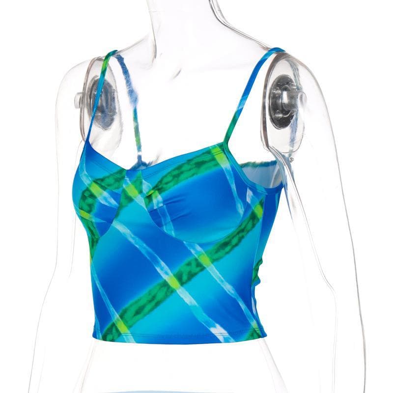 Print ruched cami top