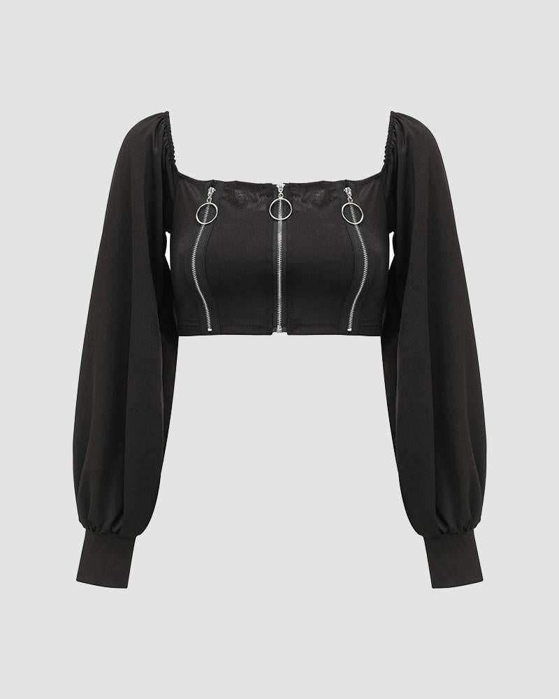 Neville Grunge Cropped Square Top