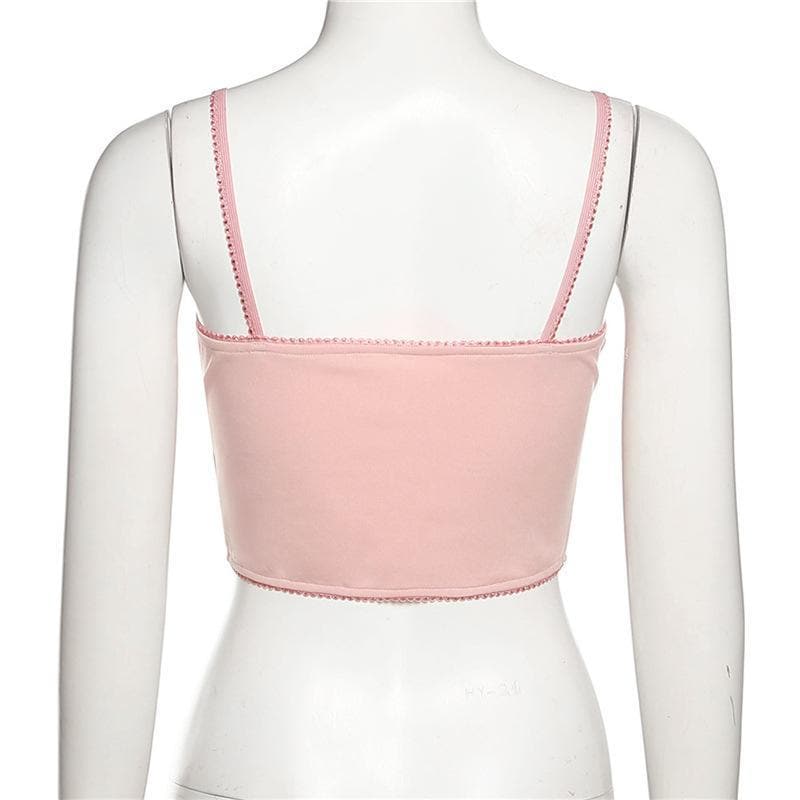 Floral embroidered patchwork cami corset top - Final Sale