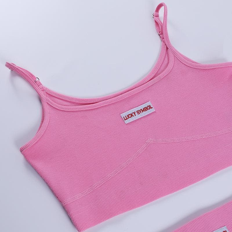 Solid sleeveless cami two piece set