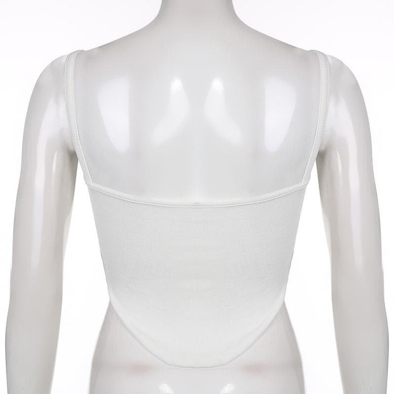 Solid ribbed stitch cami top