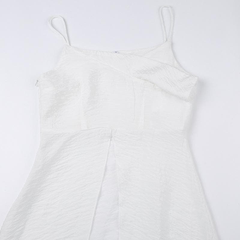 Solid v neck slit ruffle ruched backless cami crop top