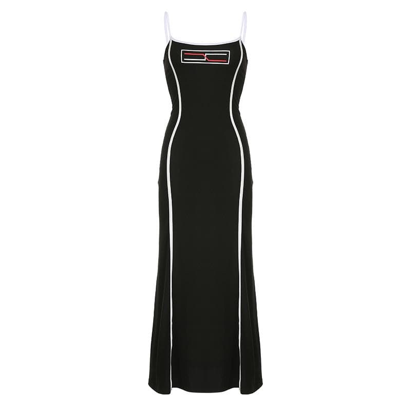 Stitch contrast square neck cami maxi dress - Final Sale