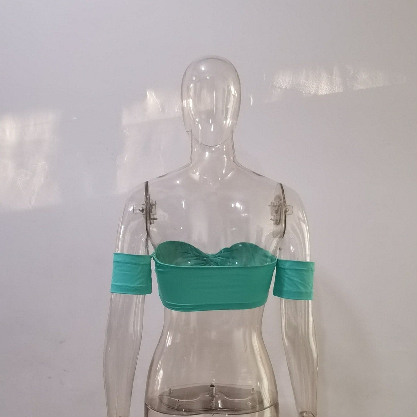 Off shoulder solid knotted tube top
