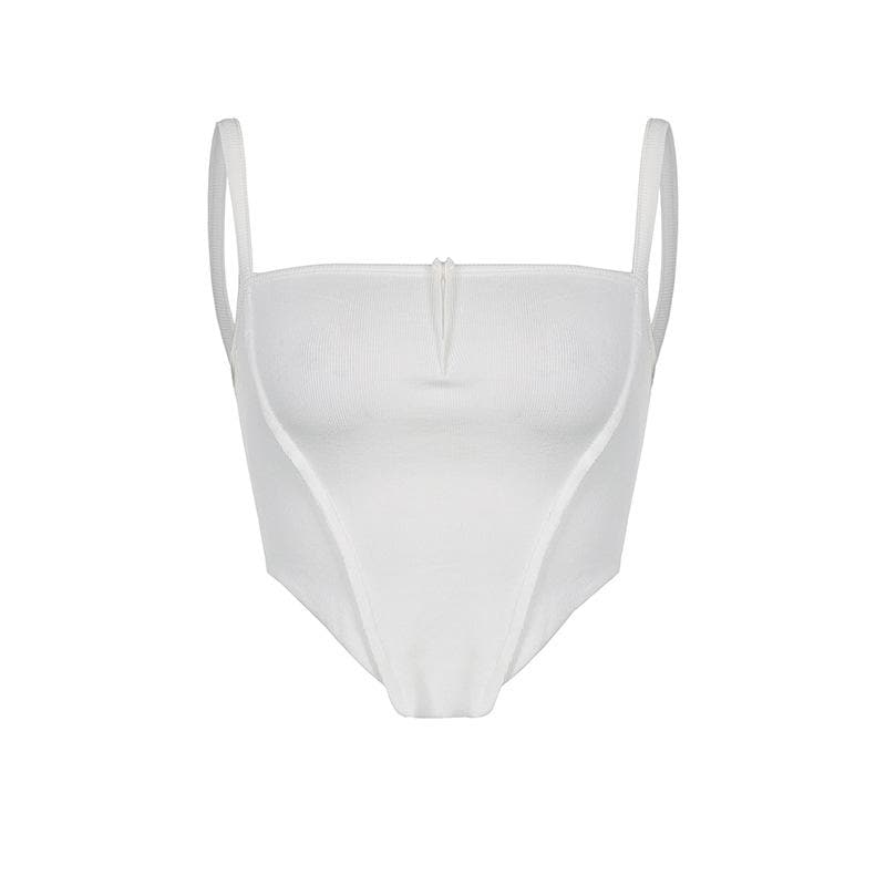 Solid ribbed stitch cami top