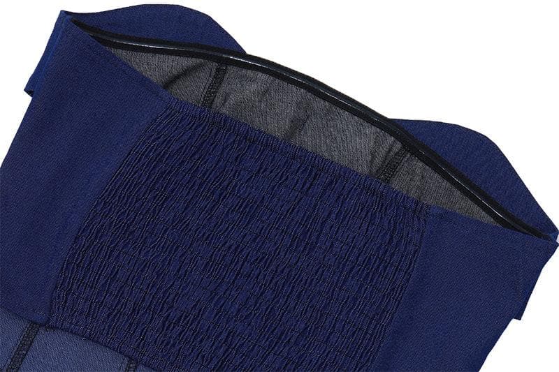 Contrast patchwork backless buckle denim tube top