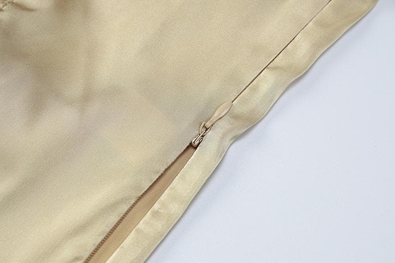 Satin ruched square neck lace up backless cami top