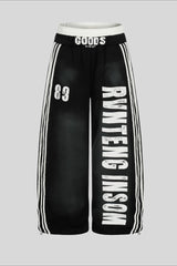Tie Dye Typography Wide Leg Sweatpants