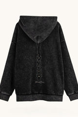 Skull Print Hooded Hoodie