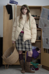 Asymmetric Quilted Hooded Puffer Jacket