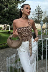Leopard Print Tube Crop Top