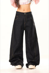 High Rise Barrel Leg Pocket Jeans
