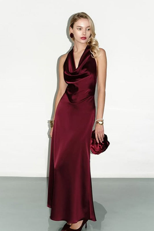 Draped Cowl Back Party Dress
