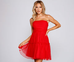 Cecilla Formal Pleated Tulle Party Dress - Lady Occasions