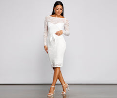 Keely Lace Sweetheart Midi Dress - Lady Occasions