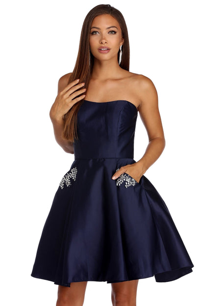 Noelle Formal Satin Party Dress - Lady Occasions