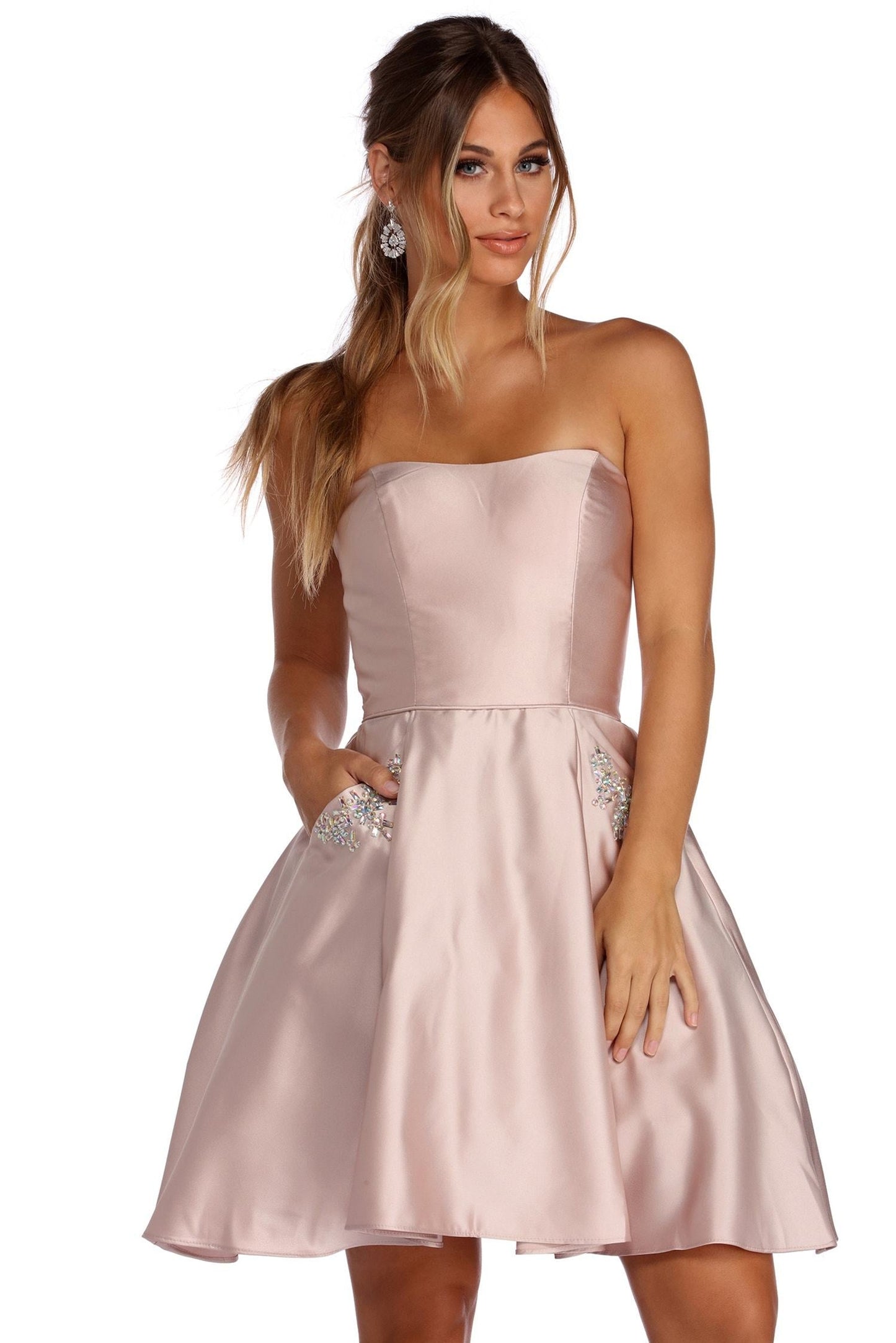 Noelle Formal Satin Party Dress - Lady Occasions