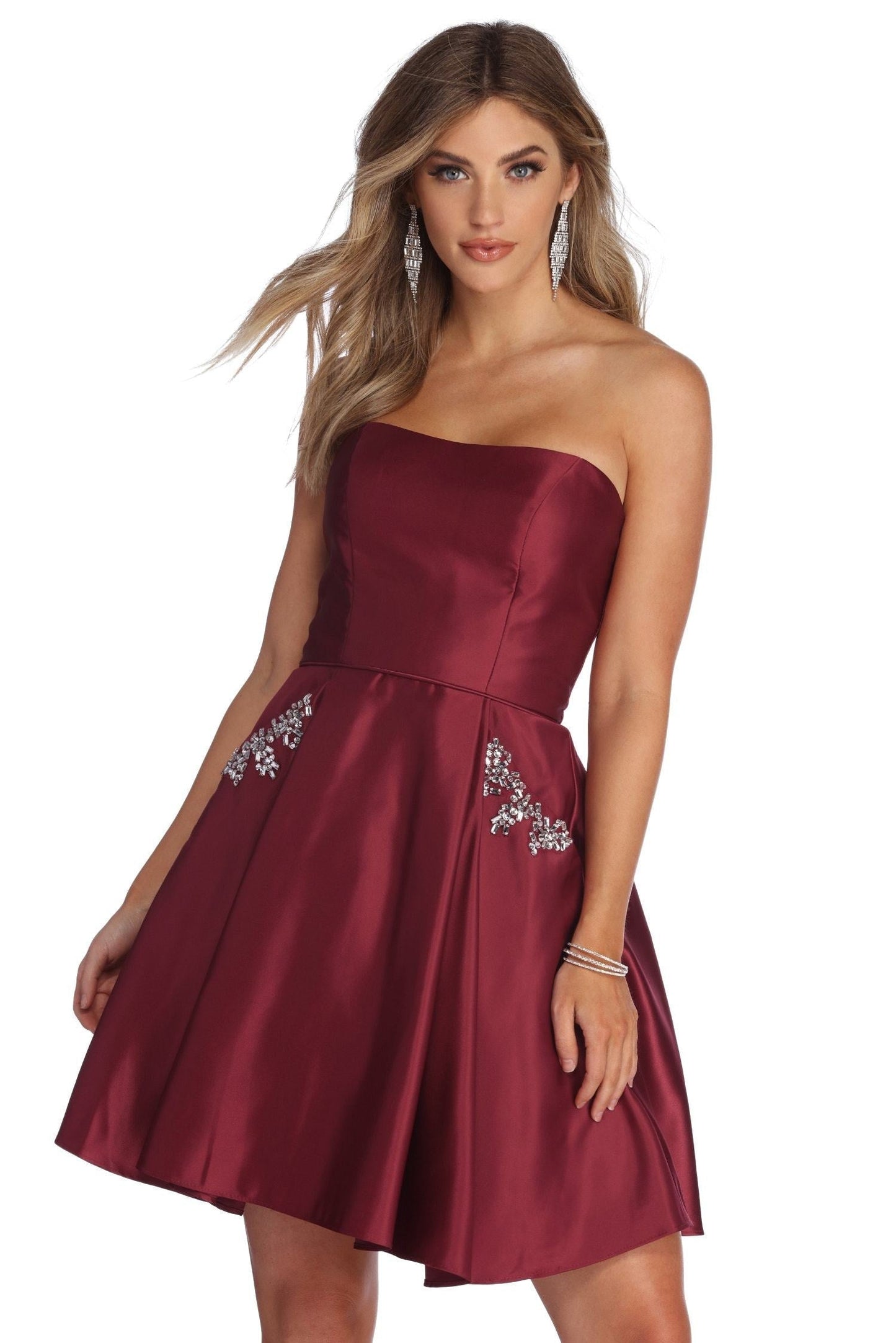 Noelle Formal Satin Party Dress - Lady Occasions