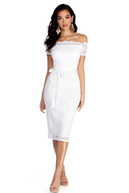 Faith Formal Midi Lace Dress - Lady Occasions