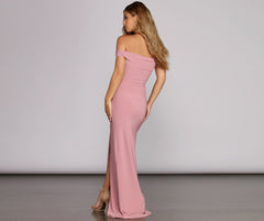 Ria Formal High Charming Slit Ruched Dress