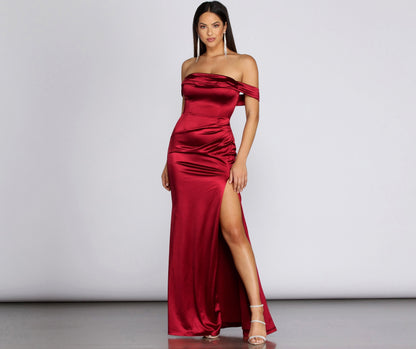 Madonna Satin Evening Gown - Lady Occasions