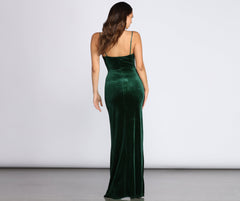 Lydia Formal Stylish Velvet Wrap Dress